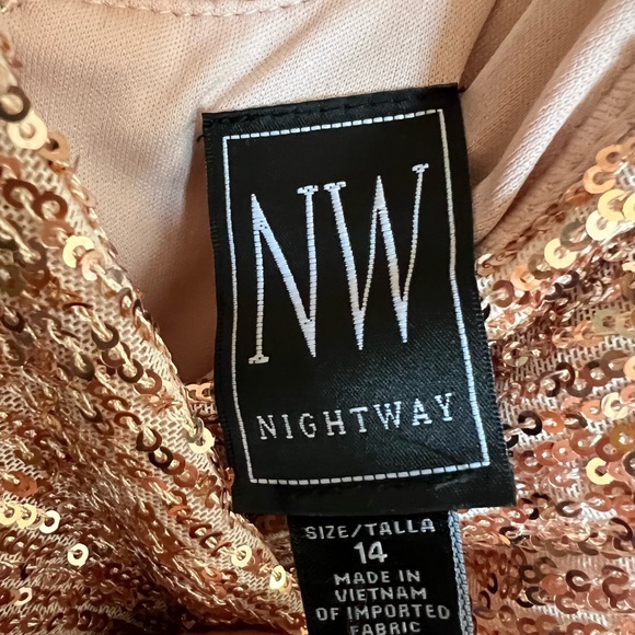 Nightway Rose Gold Sequin Gown - Picture 6 of 6
